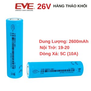 Pin 18650 EVE 26V Xả 5C 2600mAh Nội Trở 19-20 Hàng Tháo Khối